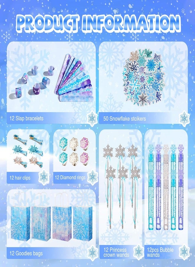 Vanblue 122PCS Frozen Party Favors Winter Snowflake Theme Birthday Decorations Princess Goodie Bag Stuffers Birthday Supplies Set for Girls, Pinata Filler Classroom Prize Gift Rewards - Image 2
